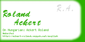 roland ackert business card